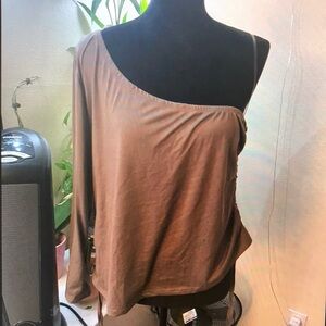 Brown One-Shoulder Women's Top